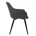 ΠΟΛΥΘΡΟΝΑ MANDO HM8006.10 ΜΕ ΓΚΡΙ NUBUCK ΥΦΑΣΜΑ 60x60x84 εκ.