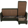 ΚΑΝΑΠΕΣ ΚΡΕΒΑΤΙ GHUFRAN ΓΩΝΙΑ ΑΝΑΣΤΡΕΨΙΜΗ DARK OLIVE HM3244.05 200x133x77Yεκ.