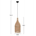 ΦΩΤΙΣΤΙΚΟ ΟΡΟΦΗΣ CARBOY HM7884 ΚΡΕΜΑΣΤΟ ΑΠΟ RATTAN ΣΕ ΦΥΣΙΚΟ ΧΡΩΜΑ Φ28x163,5Yεκ.