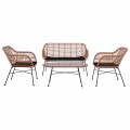 ΣΕΤ ΣΑΛΟΝΙ 4ΤΜΧ ALLEGRA HM5460 ΜΕΤΑΛΛΟ & WICKER ΣΕ ΜΠΕΖ ΧΡΩΜΑ
