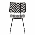 ΚΑΡΕΚΛΑ ΜΕΤΑΛΛΙΚΗ ALLEGRA HM5693 ΜΕ WICKER ΜΑΥΡΟ-ΛΕΥΚΟ 46x56x88Υ εκ.