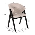 ΚΑΡΕΚΛΑ HANA HM9746.01 RUBBERWOOD ΣΕ ΜΑΥΡΟ ΧΡΩΜΑ-ΜΠΕΖ ΥΦΑΣΜΑ 55x60x84Yεκ.